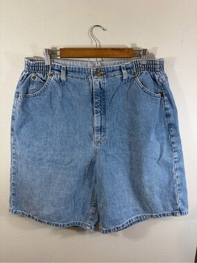 L.L. Bean Light Blue Wide Leg Jean Shorts w/ Elastic Waistband